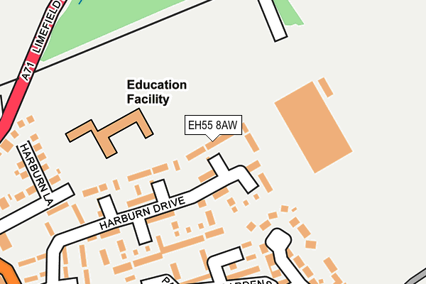EH55 8AW map - OS OpenMap – Local (Ordnance Survey)