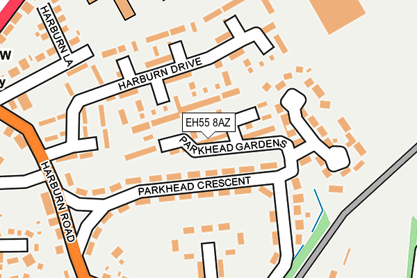 EH55 8AZ map - OS OpenMap – Local (Ordnance Survey) EH55 8AZ map - OS OpenMap – Local (Ordnance Survey)