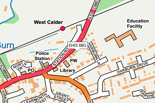 EH55 8BQ map - OS OpenMap – Local (Ordnance Survey) EH55 8BQ map - OS OpenMap – Local (Ordnance Survey)