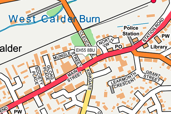 EH55 8BU map - OS OpenMap – Local (Ordnance Survey)