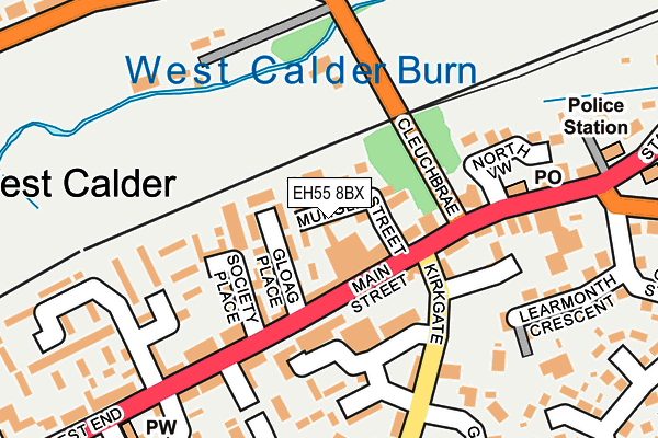 EH55 8BX map - OS OpenMap – Local (Ordnance Survey)