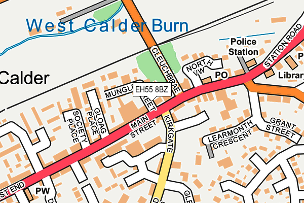 EH55 8BZ map - OS OpenMap – Local (Ordnance Survey)