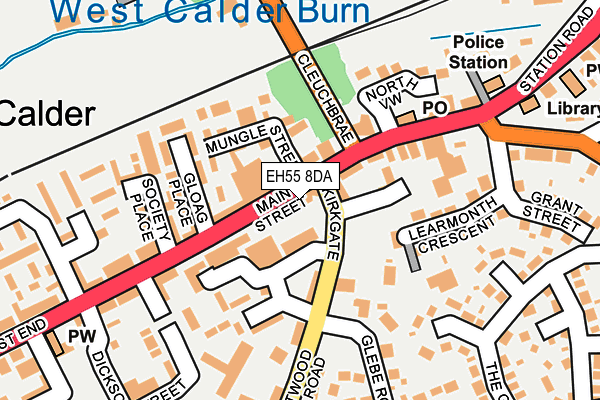 EH55 8DA map - OS OpenMap – Local (Ordnance Survey)