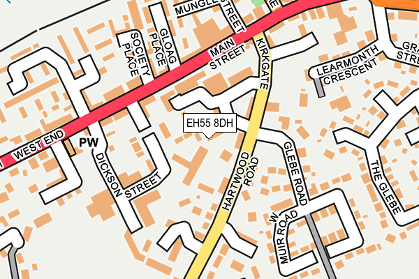 EH55 8DH map - OS OpenMap – Local (Ordnance Survey) EH55 8DH map - OS OpenMap – Local (Ordnance Survey)