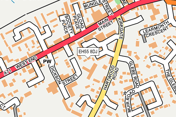 EH55 8DJ map - OS OpenMap – Local (Ordnance Survey)