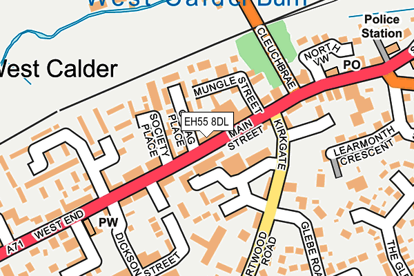 EH55 8DL map - OS OpenMap – Local (Ordnance Survey)