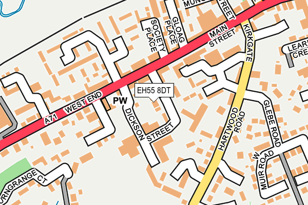 EH55 8DT map - OS OpenMap – Local (Ordnance Survey) EH55 8DT map - OS OpenMap – Local (Ordnance Survey)