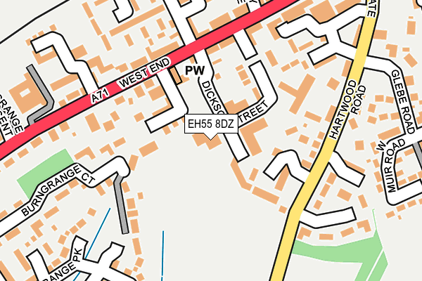 EH55 8DZ map - OS OpenMap – Local (Ordnance Survey) EH55 8DZ map - OS OpenMap – Local (Ordnance Survey)