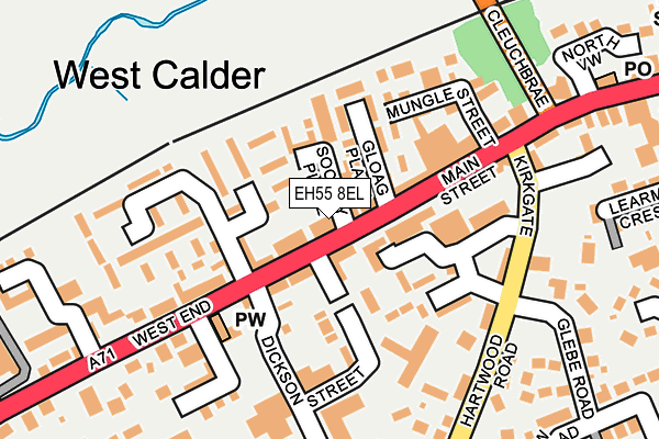 EH55 8EL map - OS OpenMap – Local (Ordnance Survey)