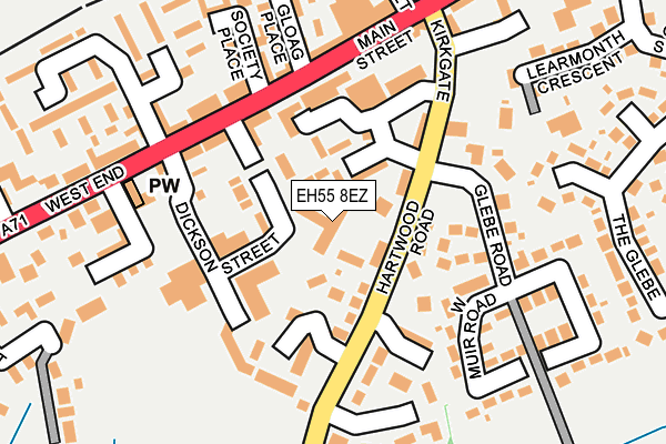 EH55 8EZ map - OS OpenMap – Local (Ordnance Survey)