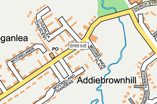 EH55 8JE map - OS OpenMap – Local (Ordnance Survey)