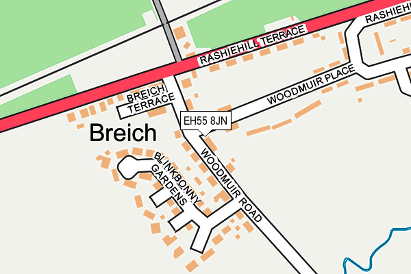 EH55 8JN map - OS OpenMap – Local (Ordnance Survey)