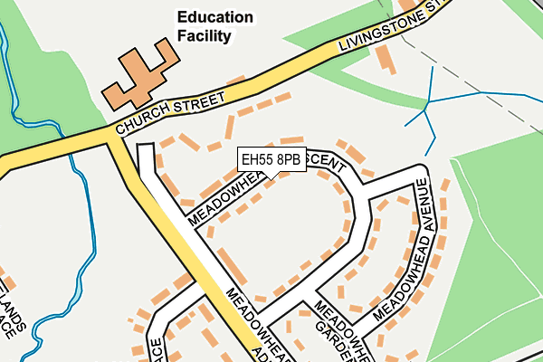 EH55 8PB map - OS OpenMap – Local (Ordnance Survey)
