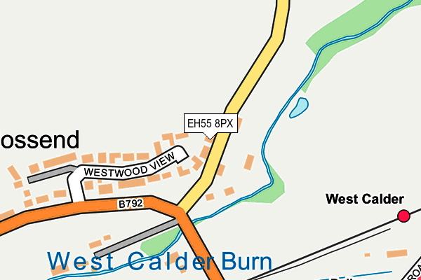 EH55 8PX map - OS OpenMap – Local (Ordnance Survey)