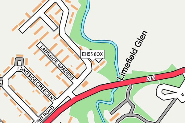 EH55 8QX map - OS OpenMap – Local (Ordnance Survey) EH55 8QX map - OS OpenMap – Local (Ordnance Survey)