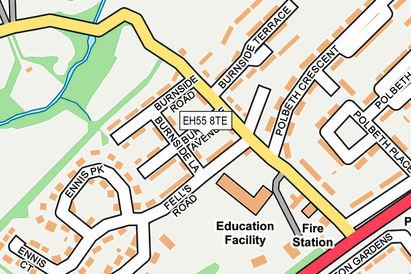 EH55 8TE map - OS OpenMap – Local (Ordnance Survey)