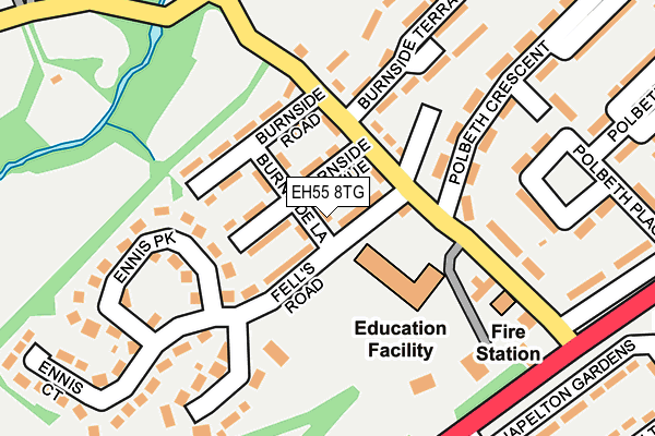 EH55 8TG map - OS OpenMap – Local (Ordnance Survey)