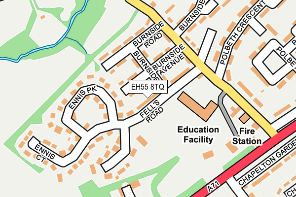 EH55 8TQ map - OS OpenMap – Local (Ordnance Survey)