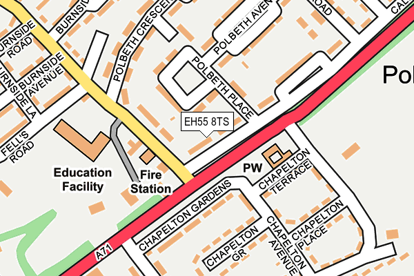 EH55 8TS map - OS OpenMap – Local (Ordnance Survey)