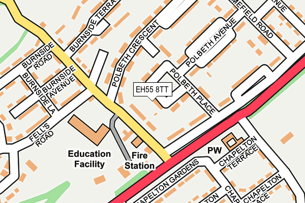 EH55 8TT map - OS OpenMap – Local (Ordnance Survey)