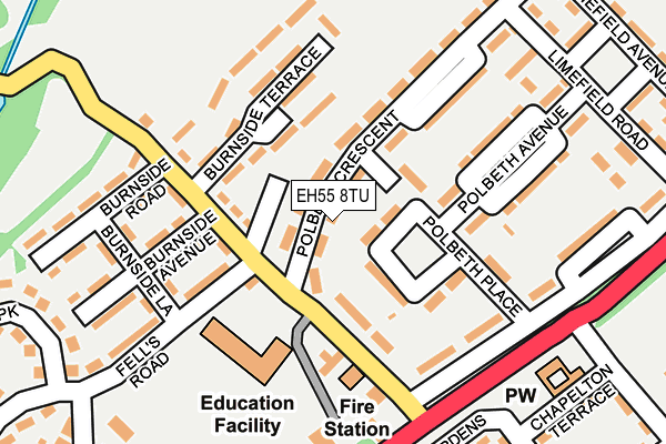 EH55 8TU map - OS OpenMap – Local (Ordnance Survey)