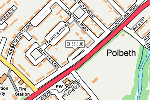 EH55 8UB map - OS OpenMap – Local (Ordnance Survey)