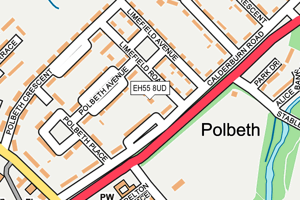 EH55 8UD map - OS OpenMap – Local (Ordnance Survey)