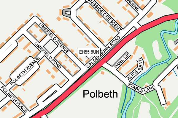 EH55 8UN map - OS OpenMap – Local (Ordnance Survey)