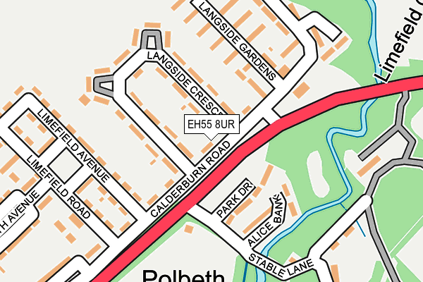 EH55 8UR map - OS OpenMap – Local (Ordnance Survey)