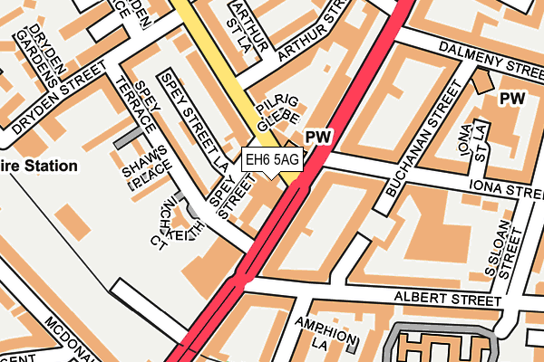 EH6 5AG map - OS OpenMap – Local (Ordnance Survey) EH6 5AG map - OS OpenMap – Local (Ordnance Survey)