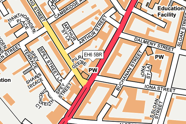 EH6 5BR map - OS OpenMap – Local (Ordnance Survey) EH6 5BR map - OS OpenMap – Local (Ordnance Survey)