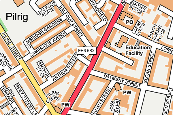 EH6 5BX map - OS OpenMap – Local (Ordnance Survey) EH6 5BX map - OS OpenMap – Local (Ordnance Survey)