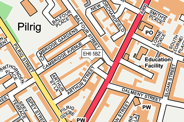 EH6 5BZ map - OS OpenMap – Local (Ordnance Survey) EH6 5BZ map - OS OpenMap – Local (Ordnance Survey)