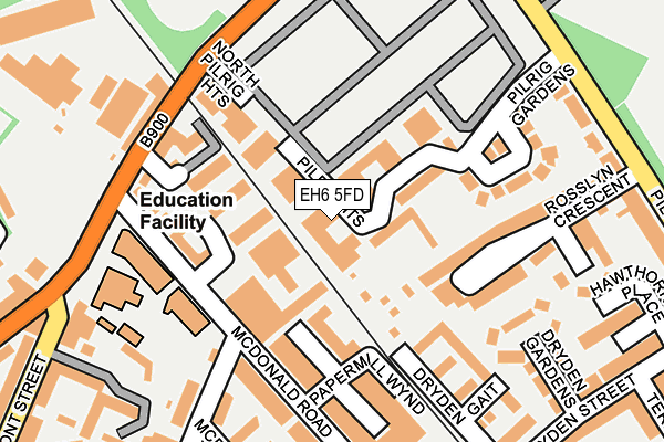 EH6 5FD map - OS OpenMap – Local (Ordnance Survey) EH6 5FD map - OS OpenMap – Local (Ordnance Survey)