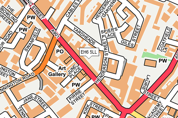 EH6 5LL map - OS OpenMap – Local (Ordnance Survey) EH6 5LL map - OS OpenMap – Local (Ordnance Survey)