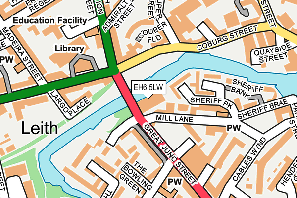EH6 5LW map - OS OpenMap – Local (Ordnance Survey) EH6 5LW map - OS OpenMap – Local (Ordnance Survey)