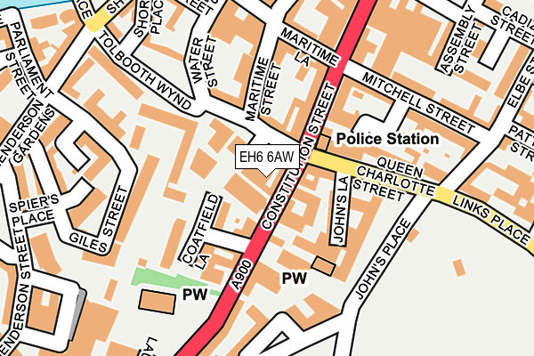 EH6 6AW map - OS OpenMap – Local (Ordnance Survey) EH6 6AW map - OS OpenMap – Local (Ordnance Survey)