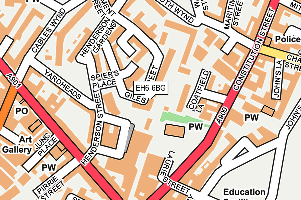 EH6 6BG map - OS OpenMap – Local (Ordnance Survey) EH6 6BG map - OS OpenMap – Local (Ordnance Survey)