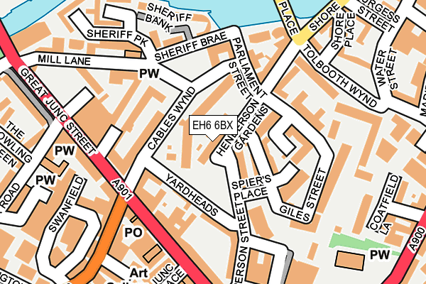 EH6 6BX map - OS OpenMap – Local (Ordnance Survey) EH6 6BX map - OS OpenMap – Local (Ordnance Survey)