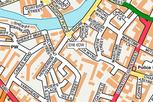 EH6 6DW map - OS OpenMap – Local (Ordnance Survey) EH6 6DW map - OS OpenMap – Local (Ordnance Survey)