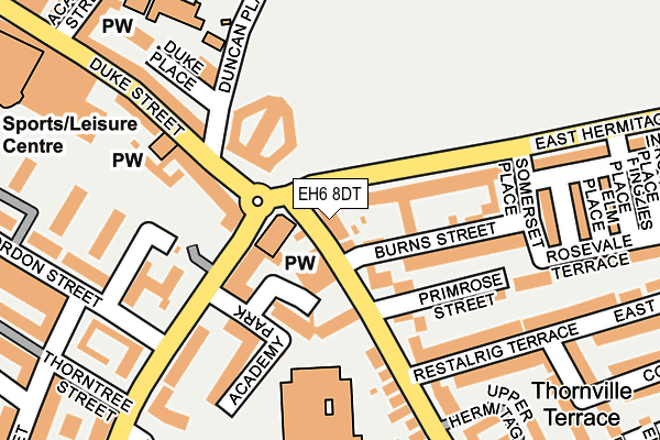 EH6 8DT map - OS OpenMap – Local (Ordnance Survey) EH6 8DT map - OS OpenMap – Local (Ordnance Survey)