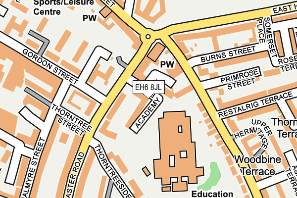 EH6 8JL map - OS OpenMap – Local (Ordnance Survey) EH6 8JL map - OS OpenMap – Local (Ordnance Survey)