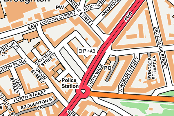 EH7 4AB map - OS OpenMap – Local (Ordnance Survey) EH7 4AB map - OS OpenMap – Local (Ordnance Survey)