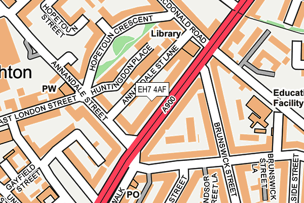 EH7 4AF map - OS OpenMap – Local (Ordnance Survey) EH7 4AF map - OS OpenMap – Local (Ordnance Survey)