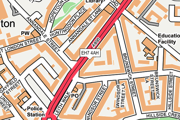 EH7 4AH map - OS OpenMap – Local (Ordnance Survey) EH7 4AH map - OS OpenMap – Local (Ordnance Survey)