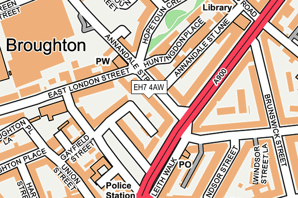 EH7 4AW map - OS OpenMap – Local (Ordnance Survey) EH7 4AW map - OS OpenMap – Local (Ordnance Survey)