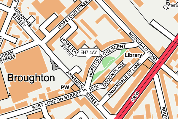 EH7 4AY map - OS OpenMap – Local (Ordnance Survey) EH7 4AY map - OS OpenMap – Local (Ordnance Survey)