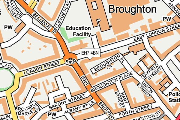 EH7 4BN map - OS OpenMap – Local (Ordnance Survey) EH7 4BN map - OS OpenMap – Local (Ordnance Survey)