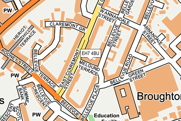 EH7 4BU map - OS OpenMap – Local (Ordnance Survey) EH7 4BU map - OS OpenMap – Local (Ordnance Survey)
