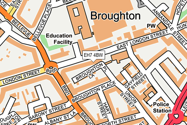 EH7 4BW map - OS OpenMap – Local (Ordnance Survey) EH7 4BW map - OS OpenMap – Local (Ordnance Survey)